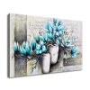 Obraz s hodinami Modré magnólie vo vázach