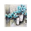 Obraz s hodinami Modré magnólie vo vázach
