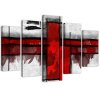 Obraz na plátne Červený akcent - 5 dielny