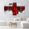 Obraz na plátne Červený akcent - 5 dielny