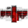 Obraz na plátne Červený akcent - 5 dielny