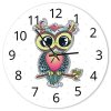 Hodiny na stenu Farebná sova