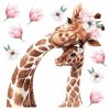 Detská nálepka na stenu Giraffes - žirafy s kvetmi