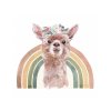 Detská nálepka na stenu Rainbow animals - lama
