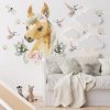 Detská nálepka na stenu Animals among flowers - koník