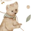Detská nálepka na stenu Magical animals - medvedík so šarkanom