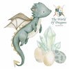 Detská nálepka na stenu The world of dragons - drak, vajíčka a diamanty