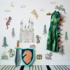 Detská nálepka na stenu The world of dragons - draci, vajíčka, zámok, poklad a diamanty