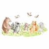 Detská nálepka na stenu Forest team - hrajúce sa zvieratká na lúke