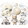 Detská nálepka na stenu Space adventure - medvedík vo vesmíre