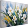 Obraz na plátne Maľované biele kvety kosatcov (Rozmery 60 x 40 cm)