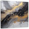 Obraz na plátne Abstrakcia Mramor Gold Black (Rozmery 60 x 60 cm)