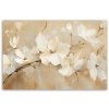 Obraz na plátne Biele kvety na béžovom pozadí (Rozmery 90 x 60 cm)