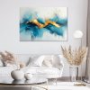 Obraz na plátne Abstraktná tyrkysová so zlatom (Rozmery 90 x 60 cm)