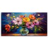 Obraz na plátne Farebná kytica kvetov vo váze (Rozmery 120 x 60 cm)