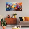 Obraz na plátne Farebné maľované kvety (Rozmery 120 x 60 cm)