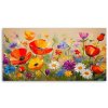 Obraz na plátne Vlčie maky farebné kvety na lúke (Rozmery 120 x 60 cm)