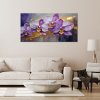 Obraz na plátne Maľované orchidey fialové kvety (Rozmery 120 x 60 cm)