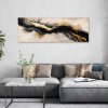 Obraz na plátne Abstraktné umenie Béžová čierna Gold Glamour (Rozmery 120 x 40 cm)