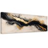 Obraz na plátne Abstraktné umenie Béžová čierna Gold Glamour (Rozmery 120 x 40 cm)