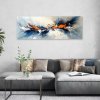 Obraz na plátne Abstrakt sivá modrá oranžová (Rozmery 120 x 40 cm)