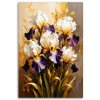 Obraz na plátne Irisy Kvety na béžovom pozadí (Rozmery 60 x 90 cm)