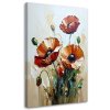 Obraz na plátne Červené maky Kvety na béžovom pozadí (Rozmery 60 x 90 cm)