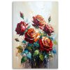 Obraz na plátne Červené ruže Kvety imitácia maľby (Rozmery 60 x 90 cm)