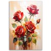 Obraz na plátne Červené ruže Kvety béžové pozadie (Rozmery 60 x 90 cm)