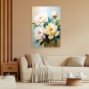 Obraz na plátne Pivoňky Biele kvety Kytica (Rozmery 60 x 90 cm)
