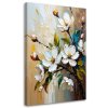 Obraz na plátne Biele kvety efekt olejnej farby (Rozmery 60 x 90 cm)