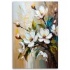 Obraz na plátne Biele kvety efekt olejnej farby (Rozmery 60 x 90 cm)