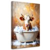 Obraz na plátne Krava vo vani s penou (Rozmery 60 x 90 cm)