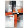 Obraz na plátne Abstrakcia sivý betón oranžová (Rozmery 60 x 90 cm)