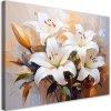 Obraz na plátne Lilie biele kvety maľované (Rozmery 90 x 60 cm)