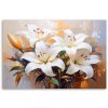 Obraz na plátne Lilie biele kvety maľované (Rozmery 90 x 60 cm)