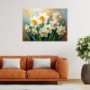 Obraz na plátne Narcisy Biele Kvety Abstraktné (Rozmery 90 x 60 cm)