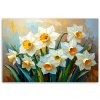 Obraz na plátne Narcisy Biele Kvety Abstraktné (Rozmery 90 x 60 cm)