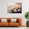 Obraz na plátne Narcisy Kvety na abstraktnom béžovom pozadí (Rozmery 90 x 60 cm)