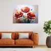 Obraz na plátne Červené maky na béžovom pozadí (Rozmery 90 x 60 cm)