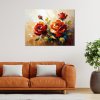 Obraz na plátne Červené ruže Kvety na béžovom pozadí efekt farby (Rozmery 90 x 60 cm)