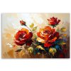 Obraz na plátne Červené ruže Kvety na béžovom pozadí efekt farby (Rozmery 90 x 60 cm)