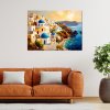 Obraz na plátne Santorini Grécko Maľovaná krajina (Rozmery 90 x 60 cm)