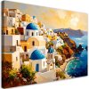Obraz na plátne Santorini Grécko Maľovaná krajina (Rozmery 90 x 60 cm)