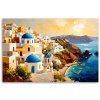 Obraz na plátne Santorini Grécko Maľovaná krajina (Rozmery 90 x 60 cm)