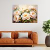 Obraz na plátne Pivonky Kvety na béžovom pozadí imitácia farby (Rozmery 90 x 60 cm)