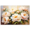 Obraz na plátne Pivonky Kvety na béžovom pozadí imitácia farby (Rozmery 90 x 60 cm)