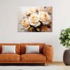 Obraz na plátne Krémové ruže Kvety (Rozmery 90 x 60 cm)
