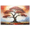 Obraz na plátne Červený strom života Krajina (Rozmery 90 x 60 cm)