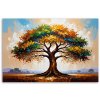 Obraz na plátne Farebný strom života maľovaná krajina (Rozmery 90 x 60 cm)
